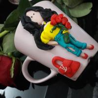 КРУЖКИ РУЧНОЙ РАБОТЫ С ДЕКОРОМ ИЗ ПОЛИМЕРНОЙ ГЛИНЫ