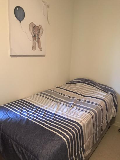 Spare bed set up in baby boys room!