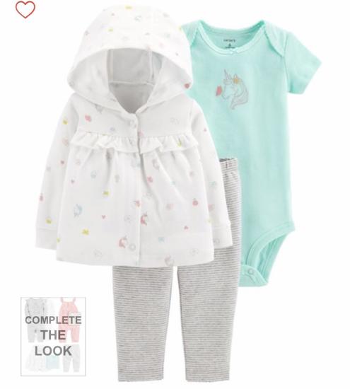 Комплект carters на девочку -кофточка -Бодик -штанишки Новый Размер