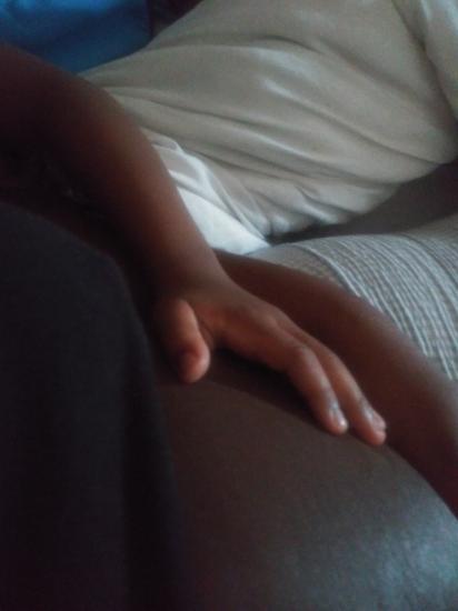 He's obsessed with my bump lol.