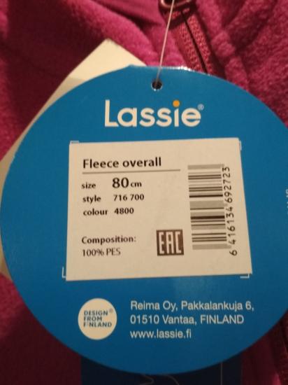 Продам флисовый комбинезон Lassie.