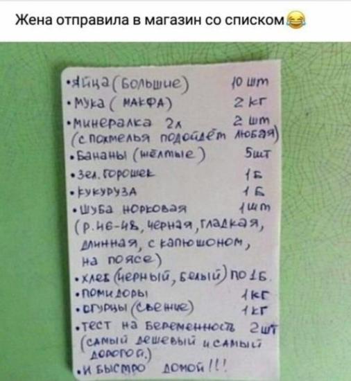 A вы cocтaвляeтe cпиcки прoдуктoв